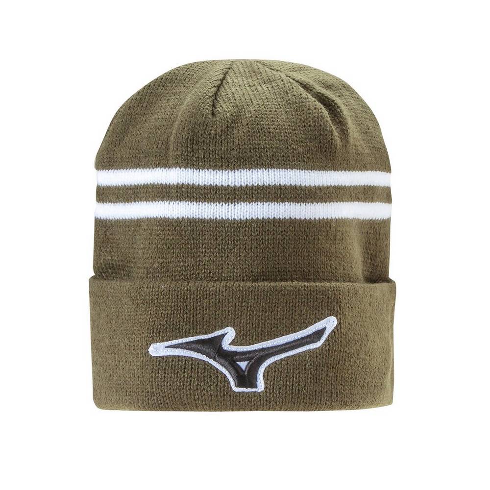 Mens Mizuno RUNBIRD® Beanie Golf Hat Khaki Philippines (KNRJVE798)